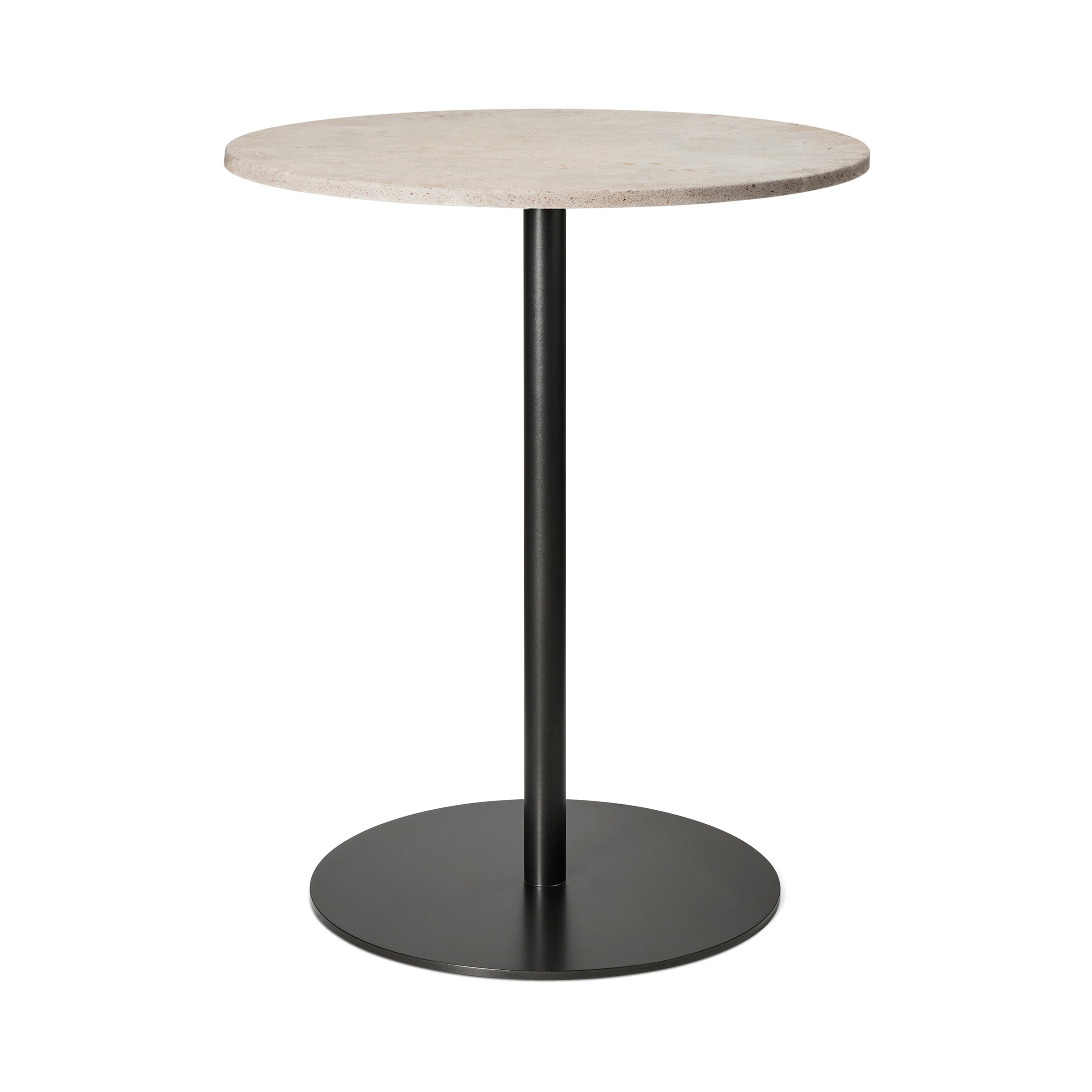 Mater Café Table: Round + Wood Waste Grey