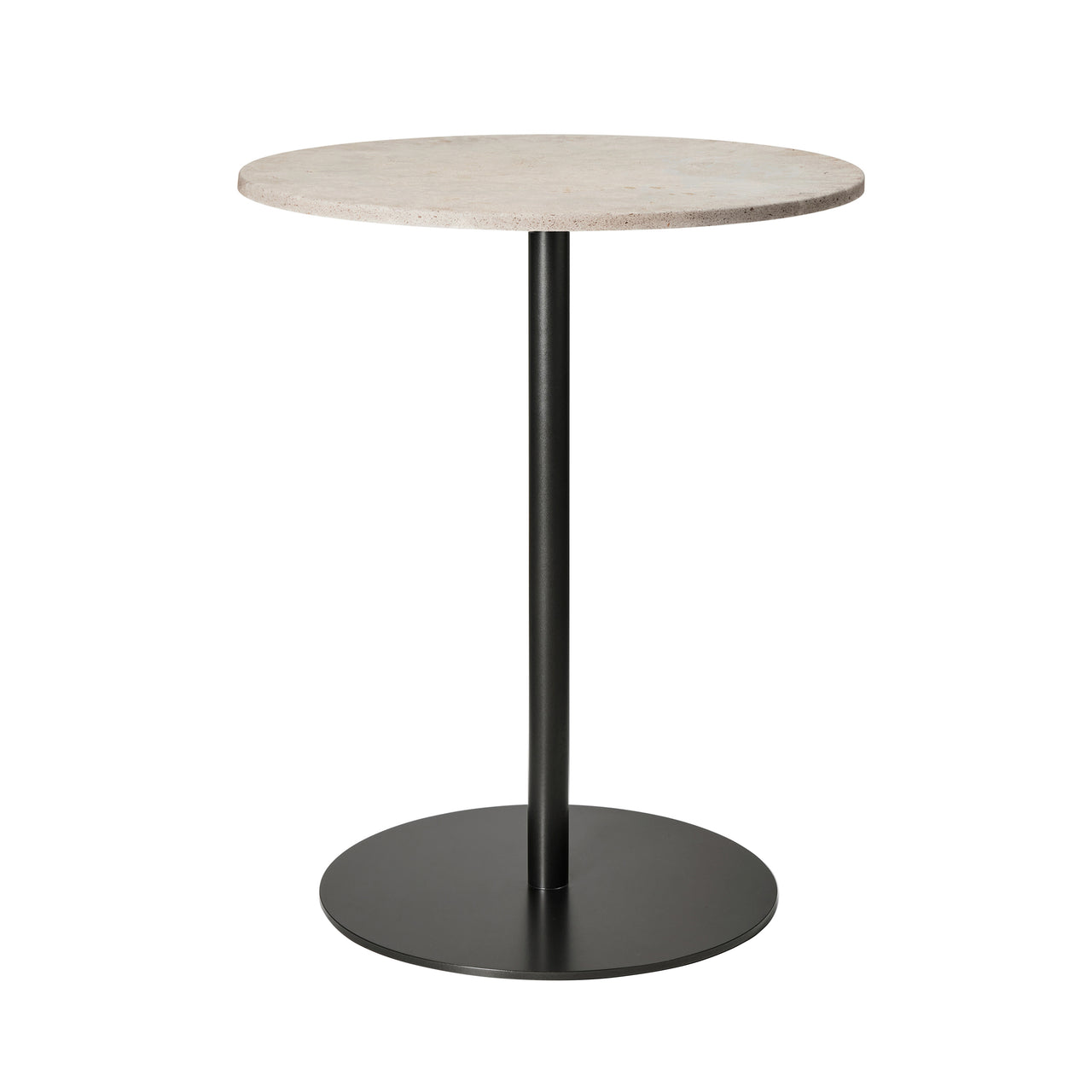 Mater Café Table: Round + Wood Waste Grey