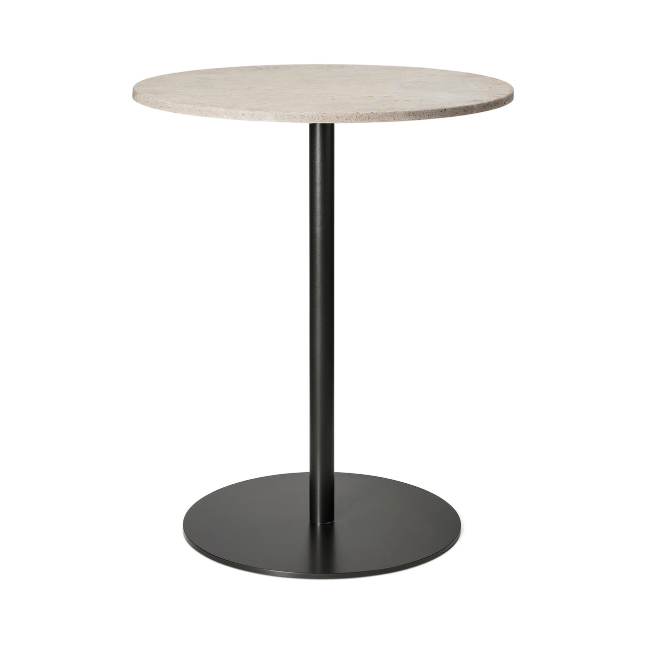 Mater Café Table: Round + Wood Waste Grey