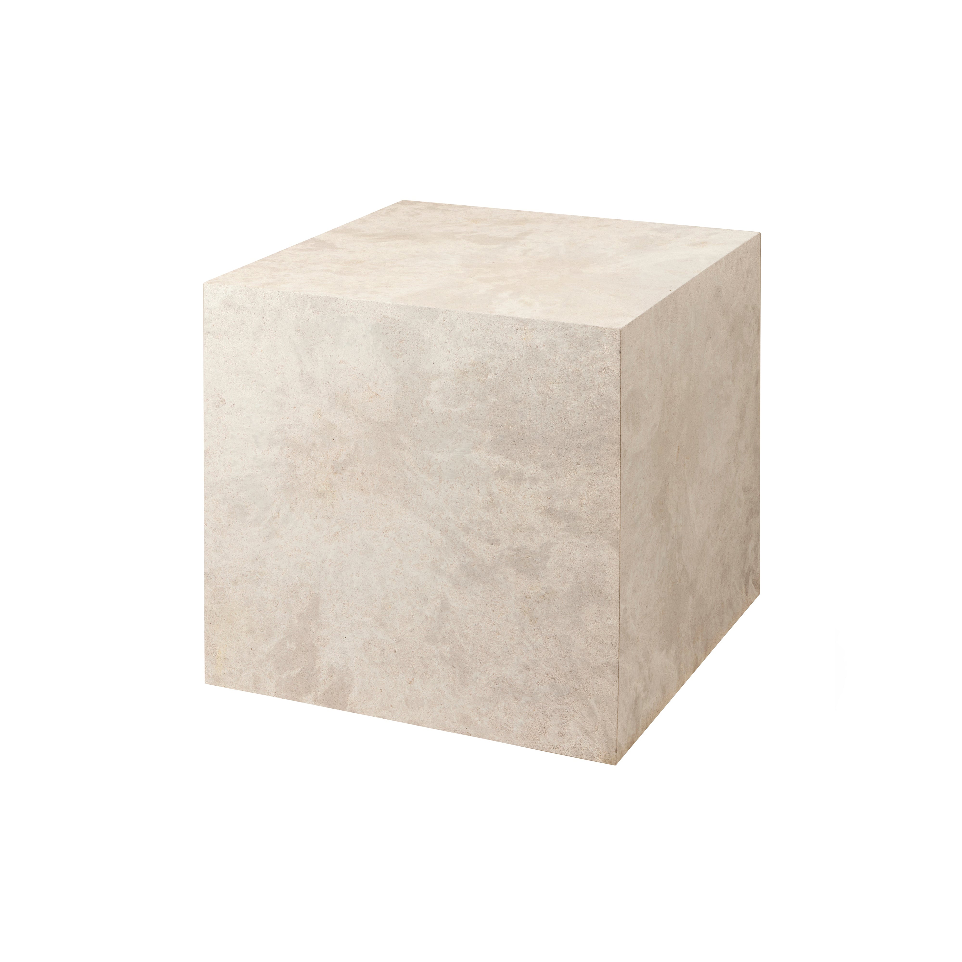 Mater Cube Side Table: Wood Waste Grey