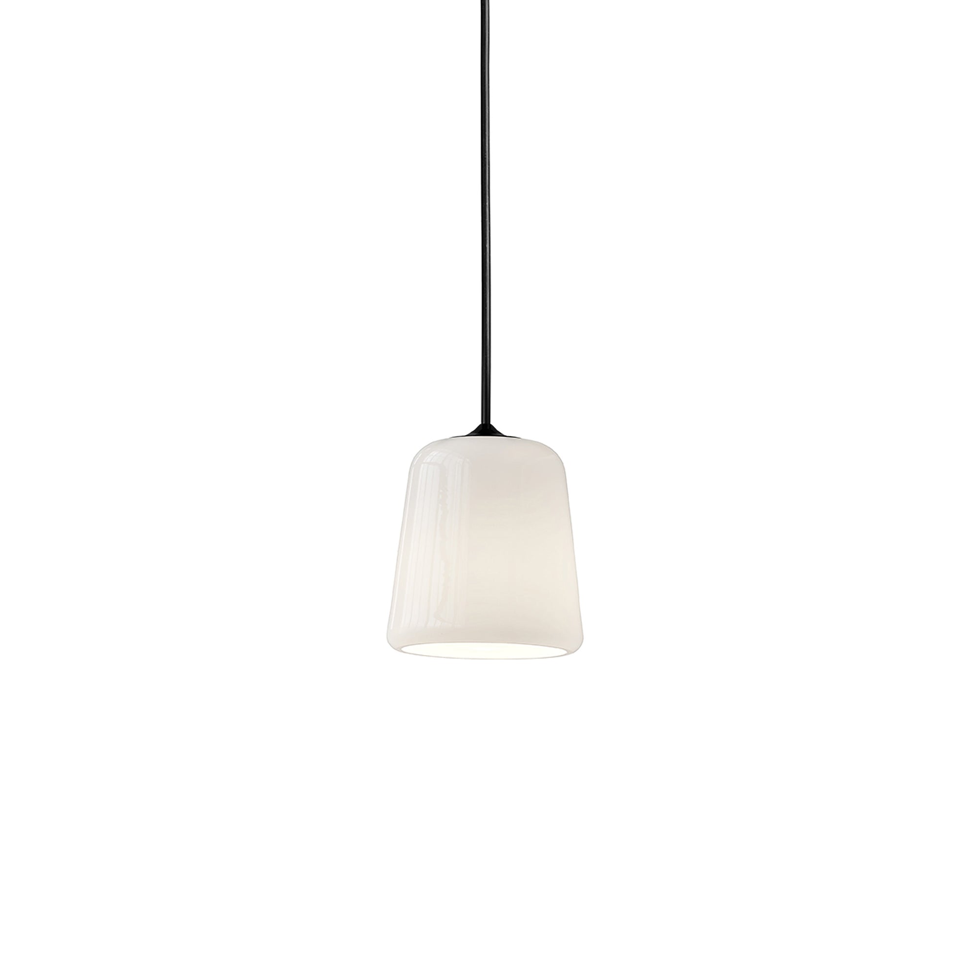 Material Pendant Light: White Opal Glass + Black 