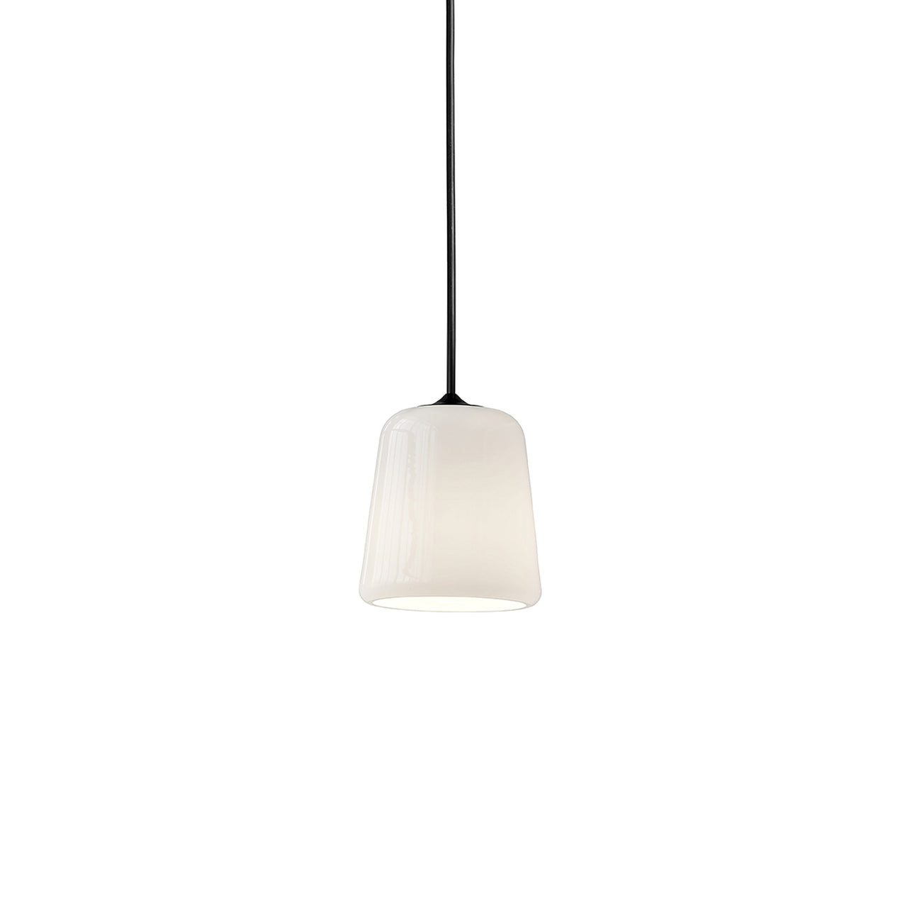 Material Pendant Light: White Opal Glass + Black 
