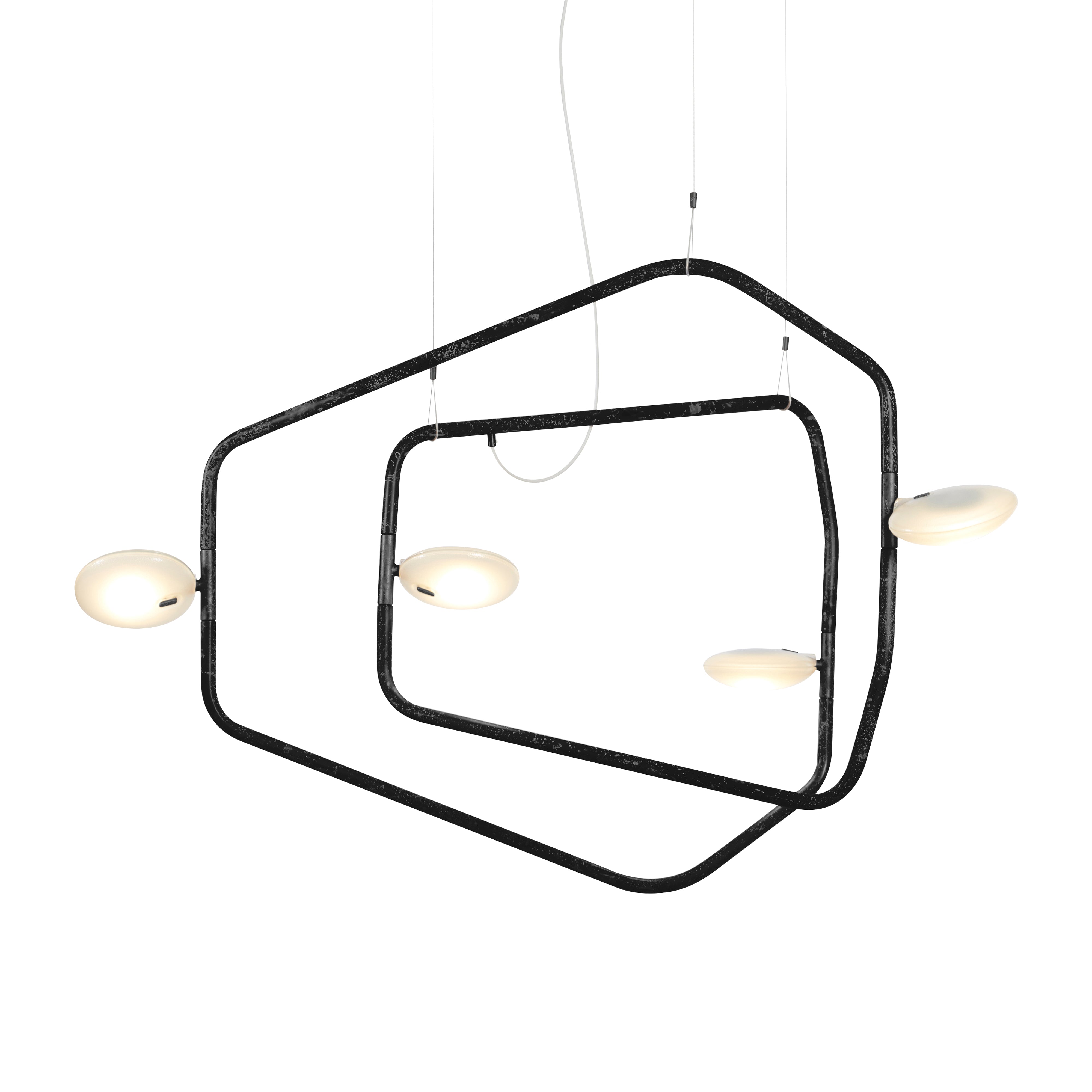 Palindrome Single Pendant: 4 Heads + Matte Black