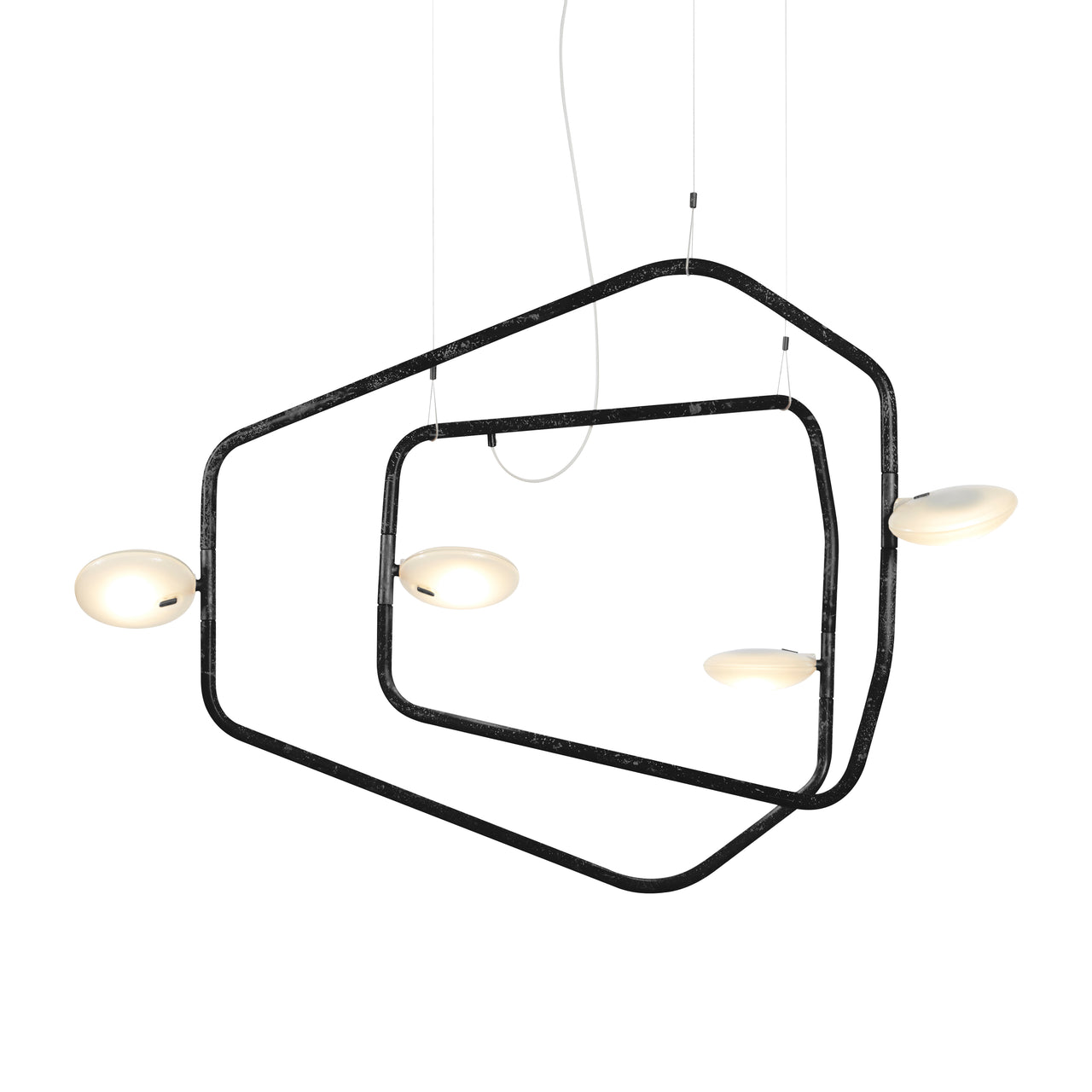 Palindrome Single Pendant: 4 Heads + Matte Black