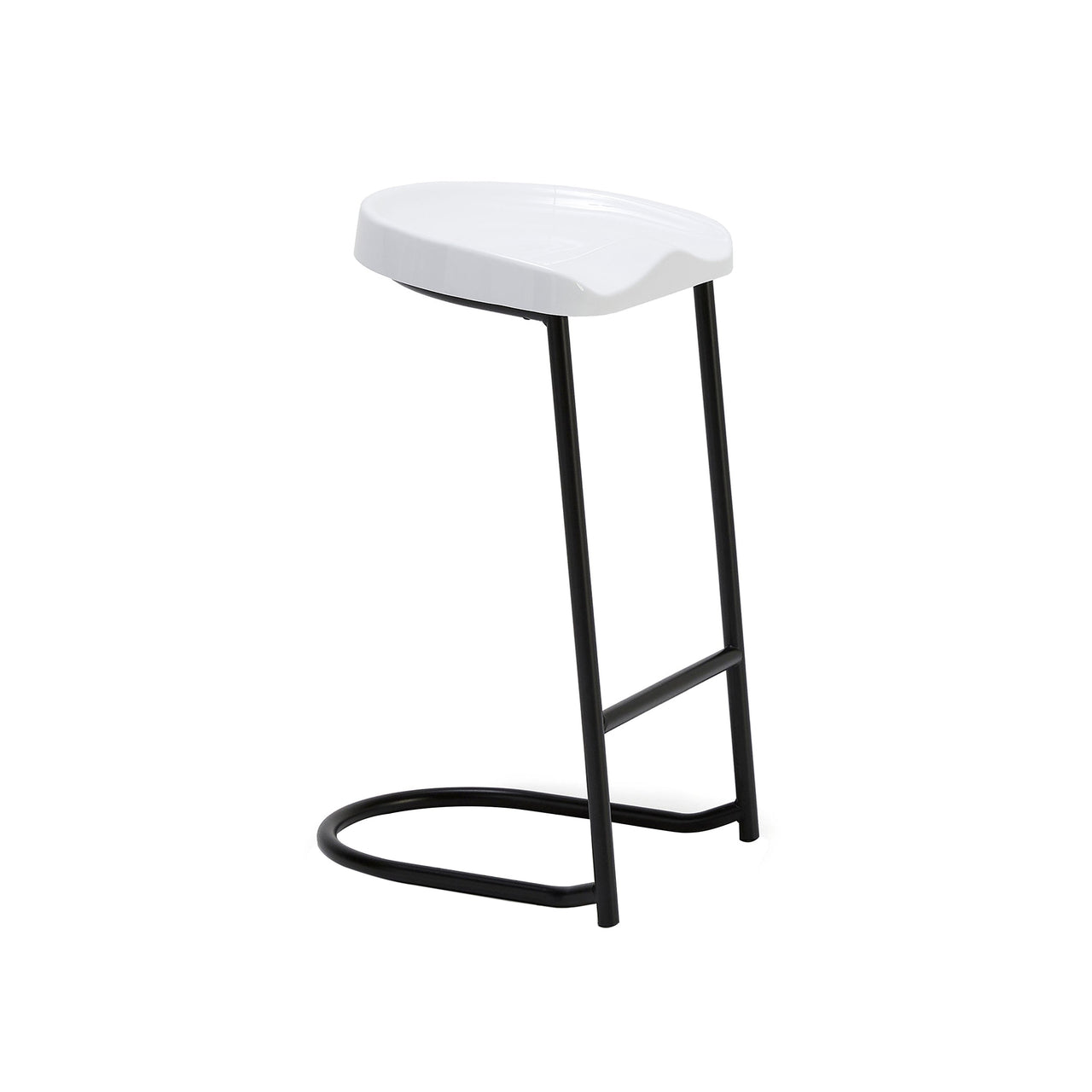 Heidi Stool: Stacking + Medium + White + Black