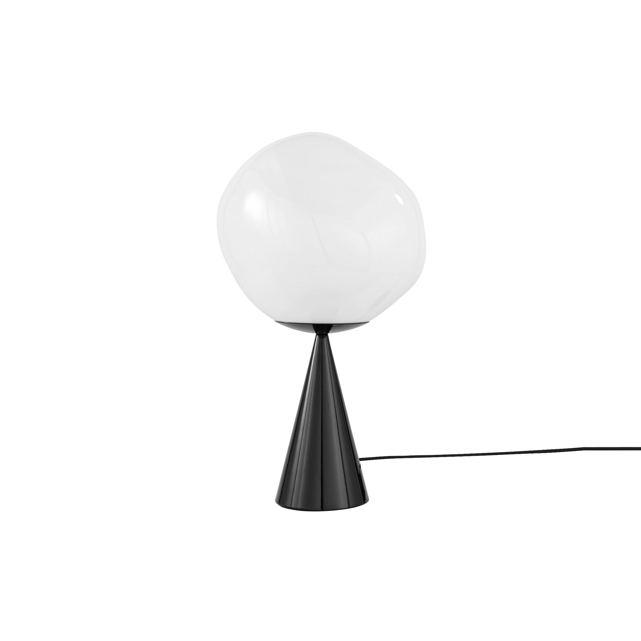 Melt Cone Fat Table Lamp: Opal + Black