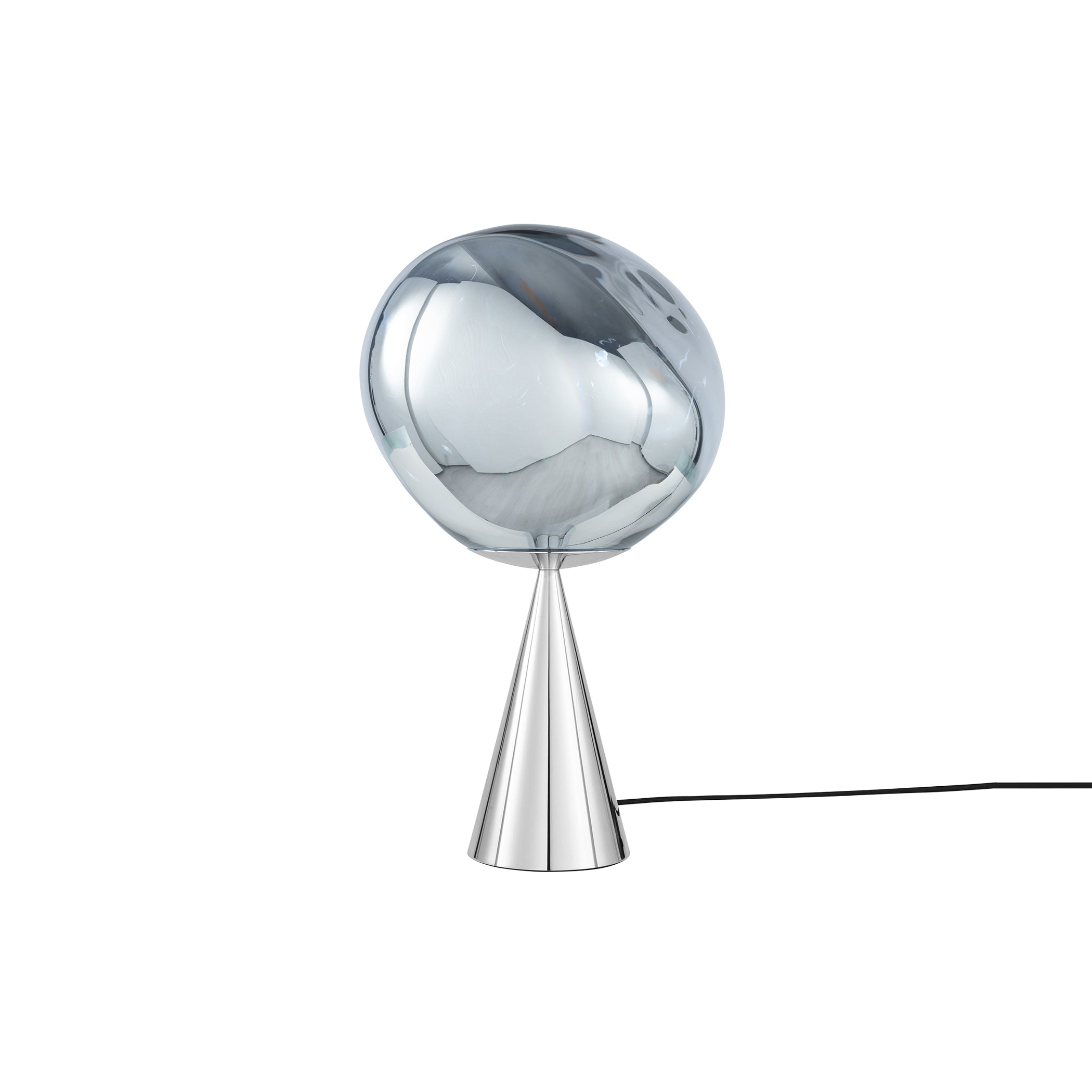 Melt Cone Fat Table Lamp: Silver + Silver