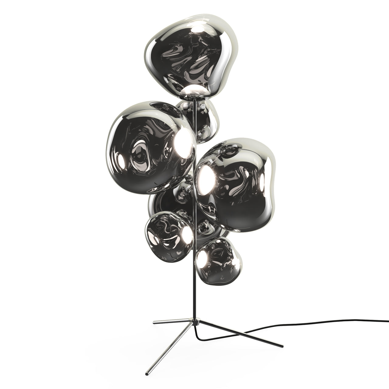 Melt Floor Chandelier: Silver