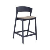 Cover Counter Stool: Upholstered + Midnight Blue + Without Footrest
