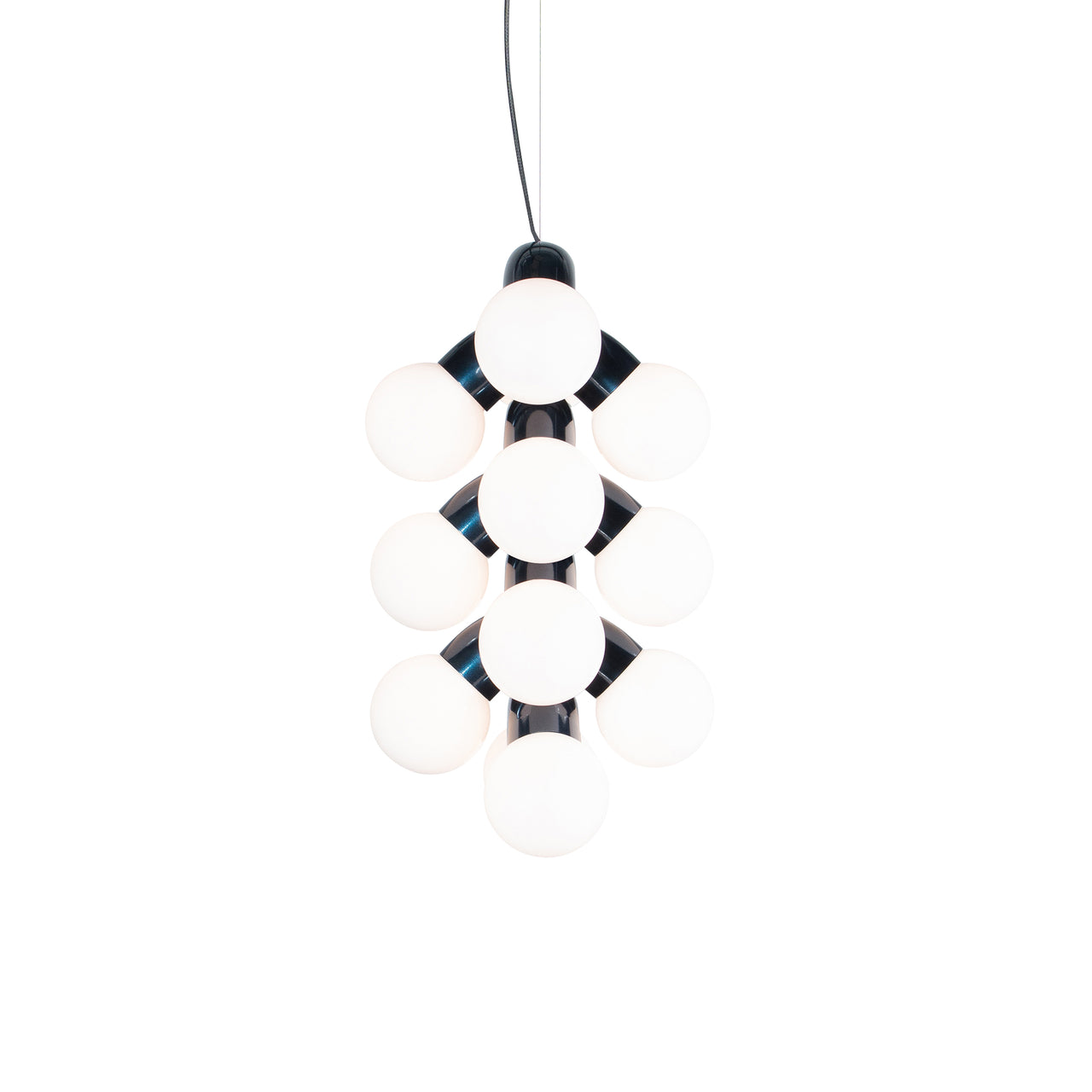 Vine Pendant Light: Chrome + Vine 7 + Midnight Chrome