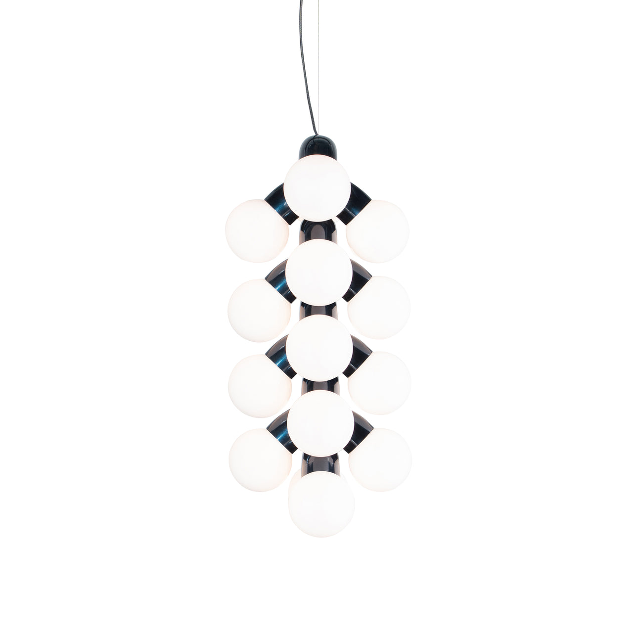 Vine Pendant Light: Chrome + Vine 9 + Midnight Chrome