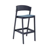 Cover Bar Stool: Upholstered + Midnight Blue + Without Footrest