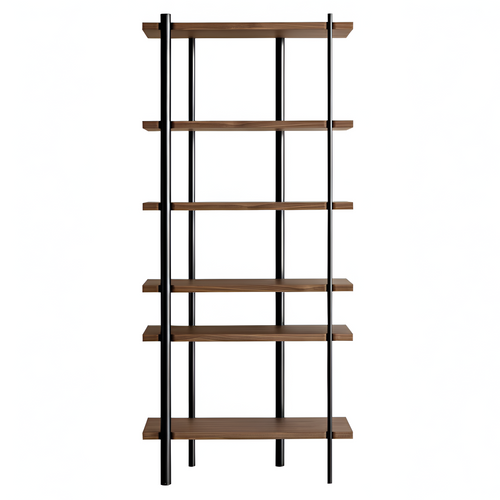 Milonga Book Shelf: Lacquered Black + Canaletto Walnut