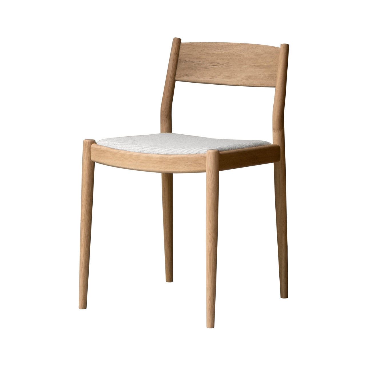 Minatomirai Cafe Chair N-DC03: Upholstered + Pure Oak 