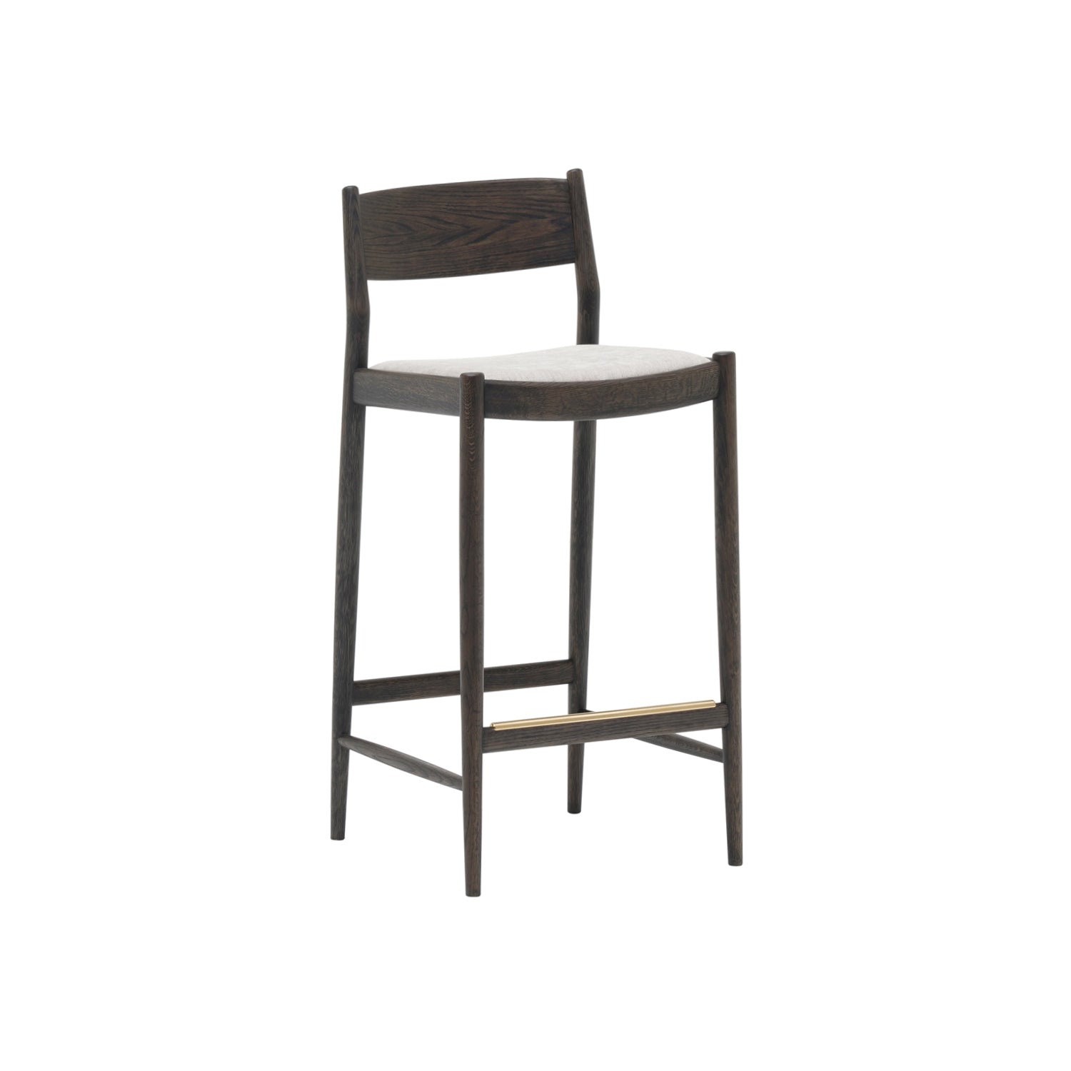 Minatomirai Cafe Bar + Counter Stool N-BS01: Upholstered + Counter + Smoked Oak