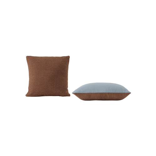 Mingle Cushion: Square + Copper Brown + Light Blue