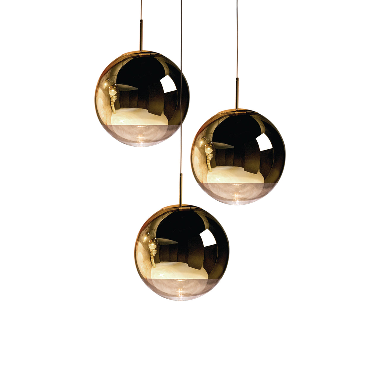 Mirror Ball 40 cm Round Pendant System: Gold