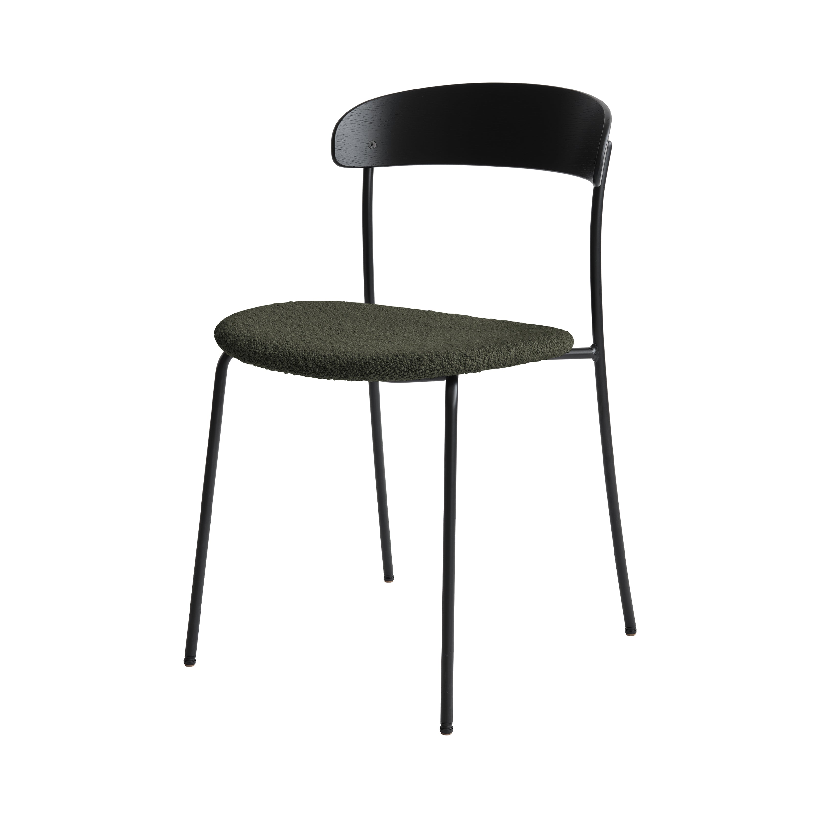 Missing Chair: Upholstered + Black Lacquered Oak + Without Arm