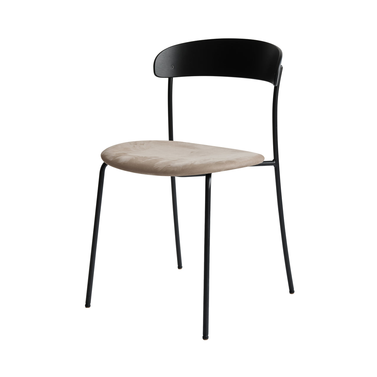 Missing Chair: Upholstered + Black Lacquered Ash + Without Arm