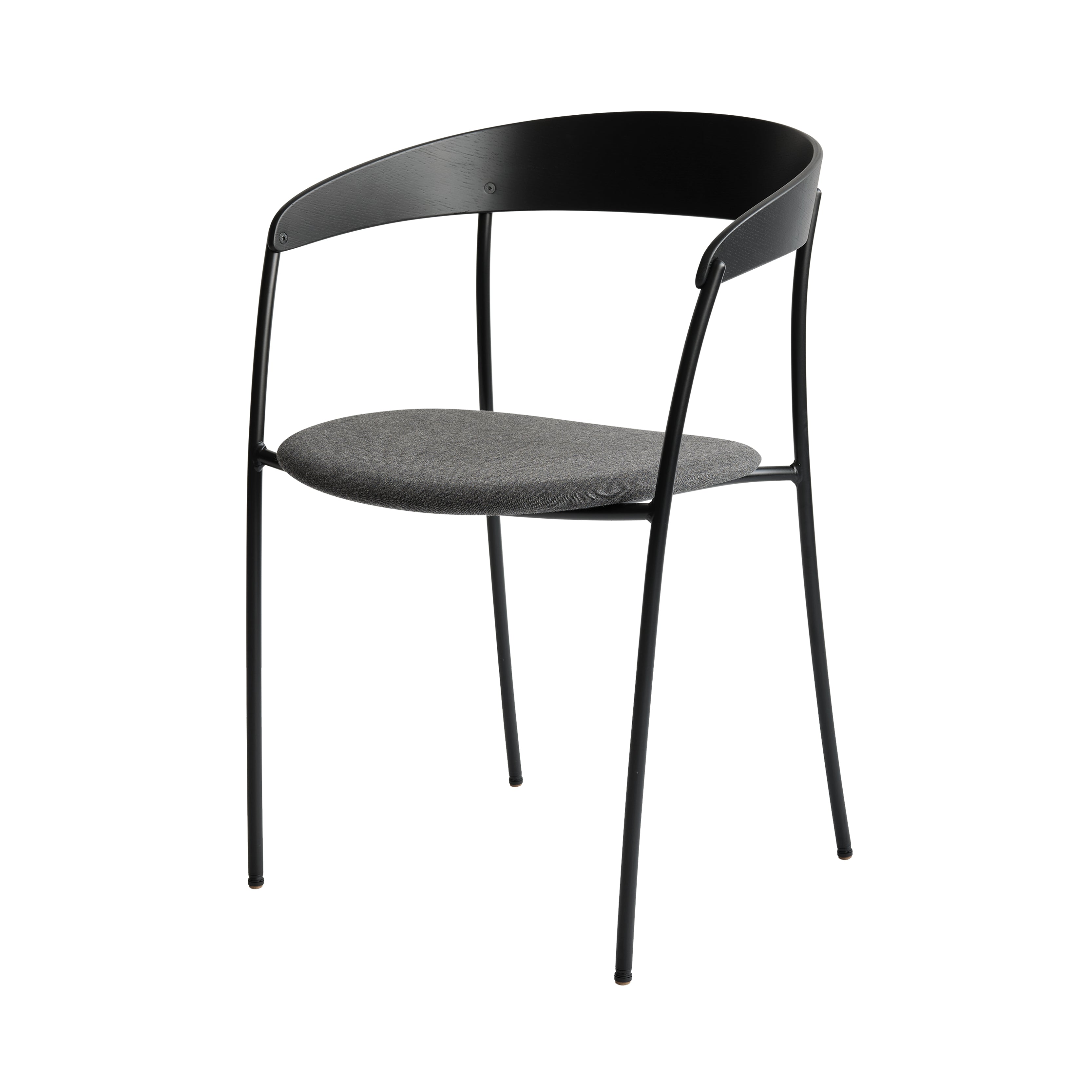 Missing Chair: Upholstered + Black Lacquered Ash + With Arm