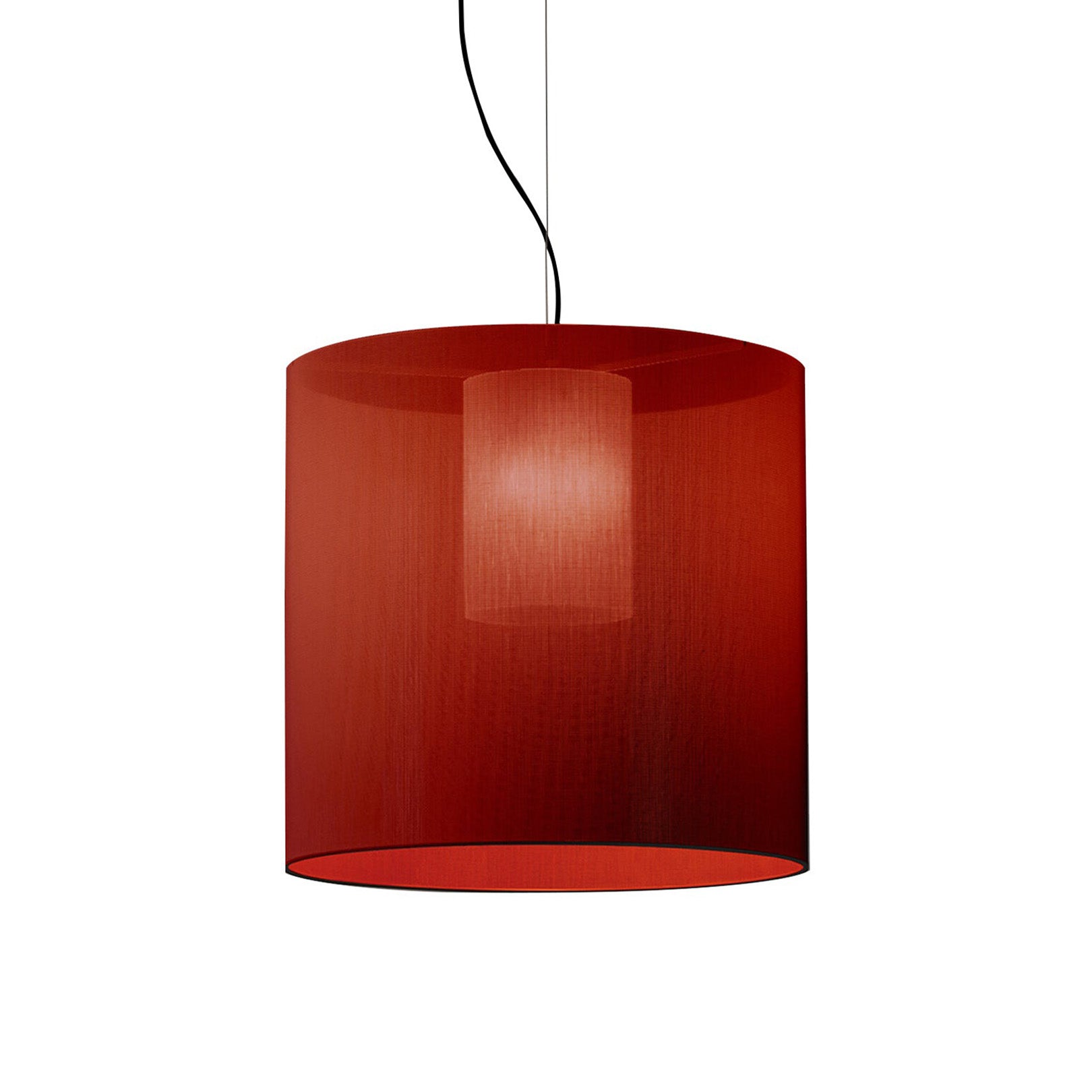 Moaré Pendant Lamp: Large (Single Shade) + Red