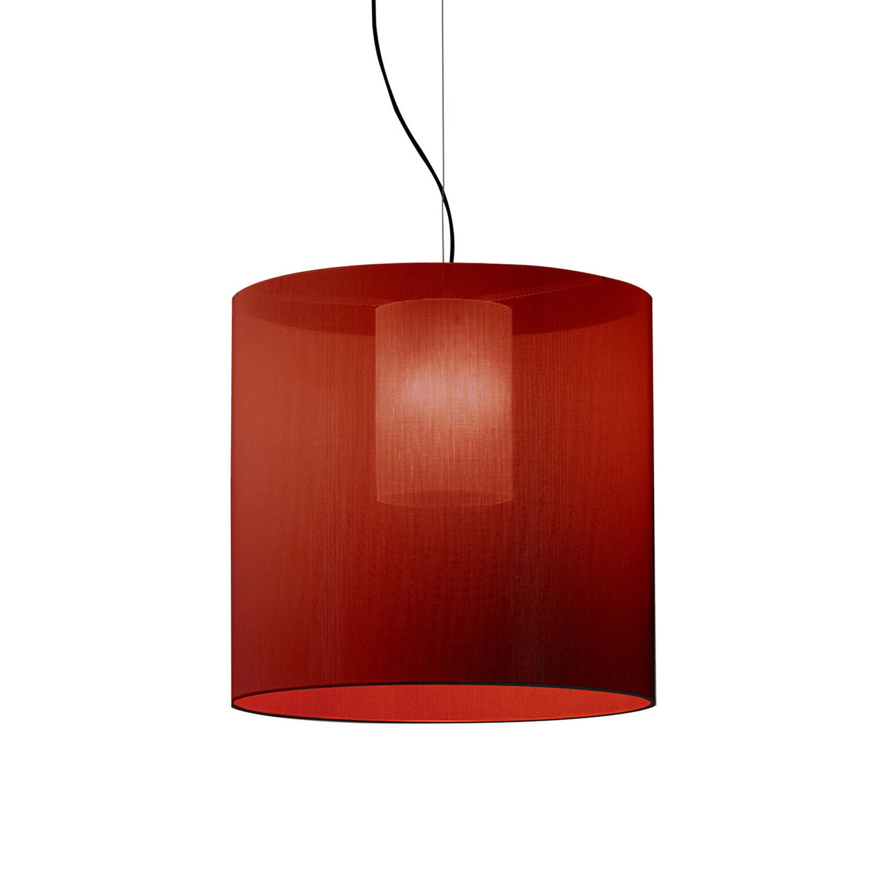 Moaré Pendant Lamp: Large (Single Shade) + Red