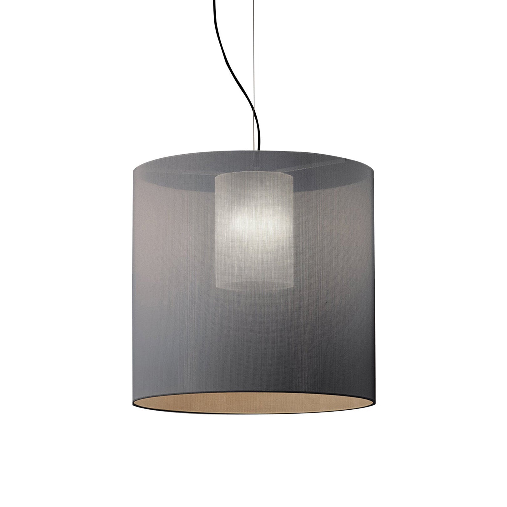 Moaré Pendant Lamp: Large (Single Shade) + Grey