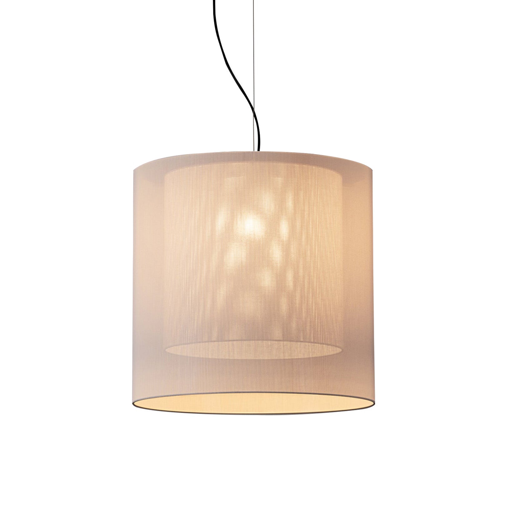 Moaré Pendant Lamp: Large (Double Shade) + White