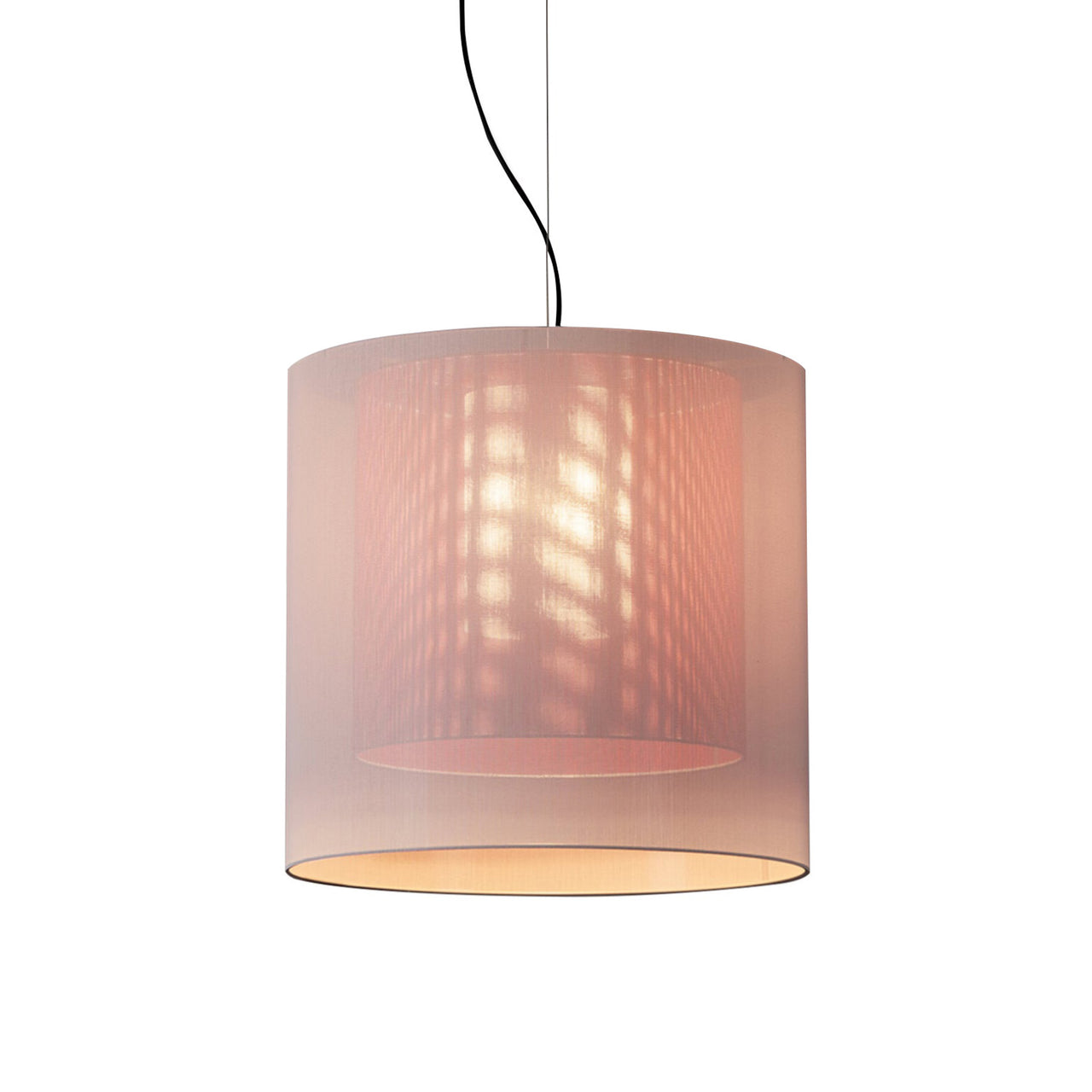 Moaré Pendant Lamp: Large (Double Shade) + White + Red