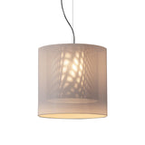 Moaré Pendant Lamp: Large (Double Shade) + White + Grey