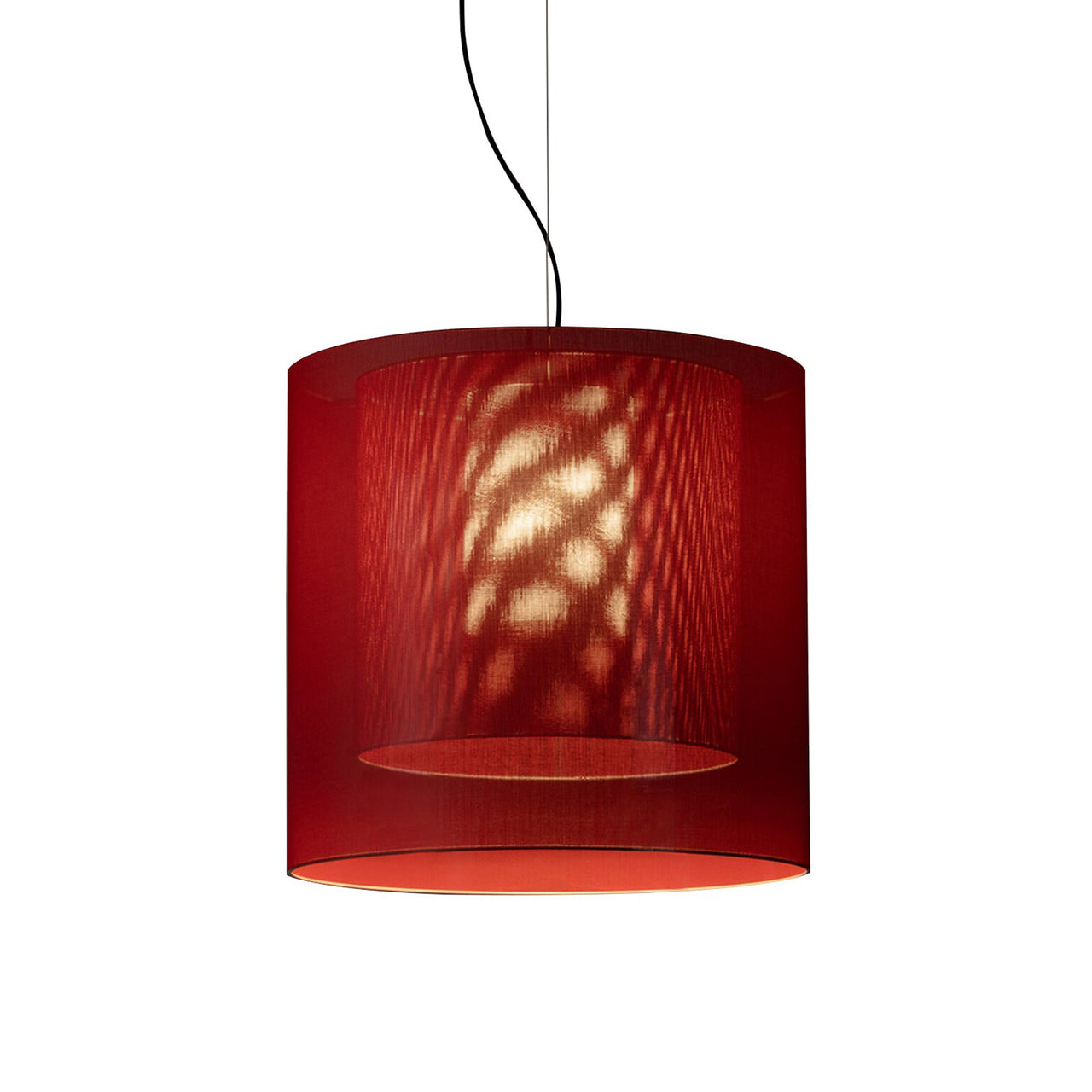 Moaré Pendant Lamp: Large (Double Shade) + Red