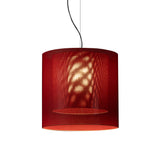 Moaré Pendant Lamp: Large (Double Shade) + Red