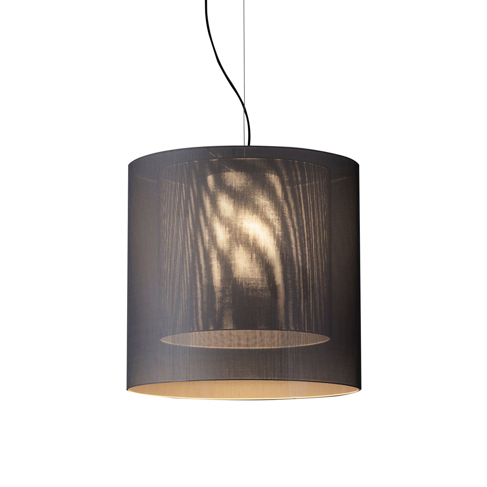 Moaré Pendant Lamp: Large (Double Shade) + Grey