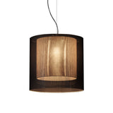 Moaré Pendant Lamp: Large (Double Shade) + Black + White