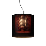 Moaré Pendant Lamp: Large (Double Shade) + Black + Red