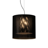 Moaré Pendant Lamp: Large (Double Shade) + Black + Grey
