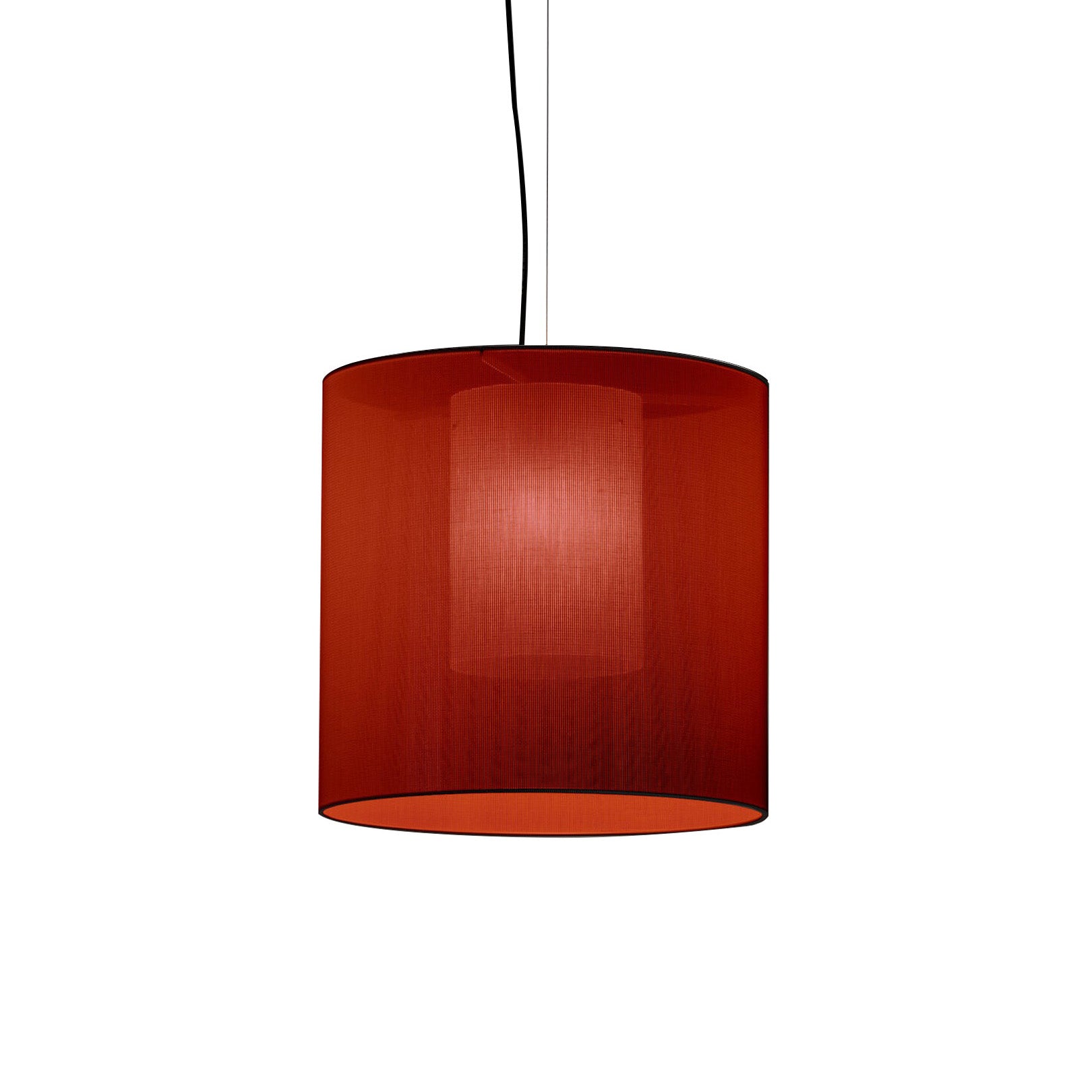 Moaré Pendant Lamp: Medium (Single Shade) + Red