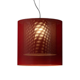 Moaré Pendant Lamp: Extra Large (Double Shade) + Red + Grey
