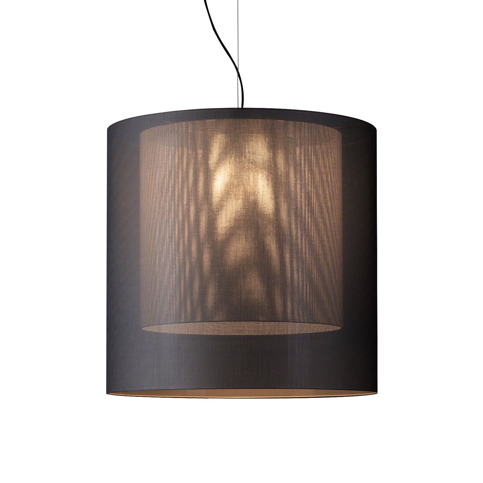 Moaré Pendant Lamp: Extra Large (Double Shade) + Grey
