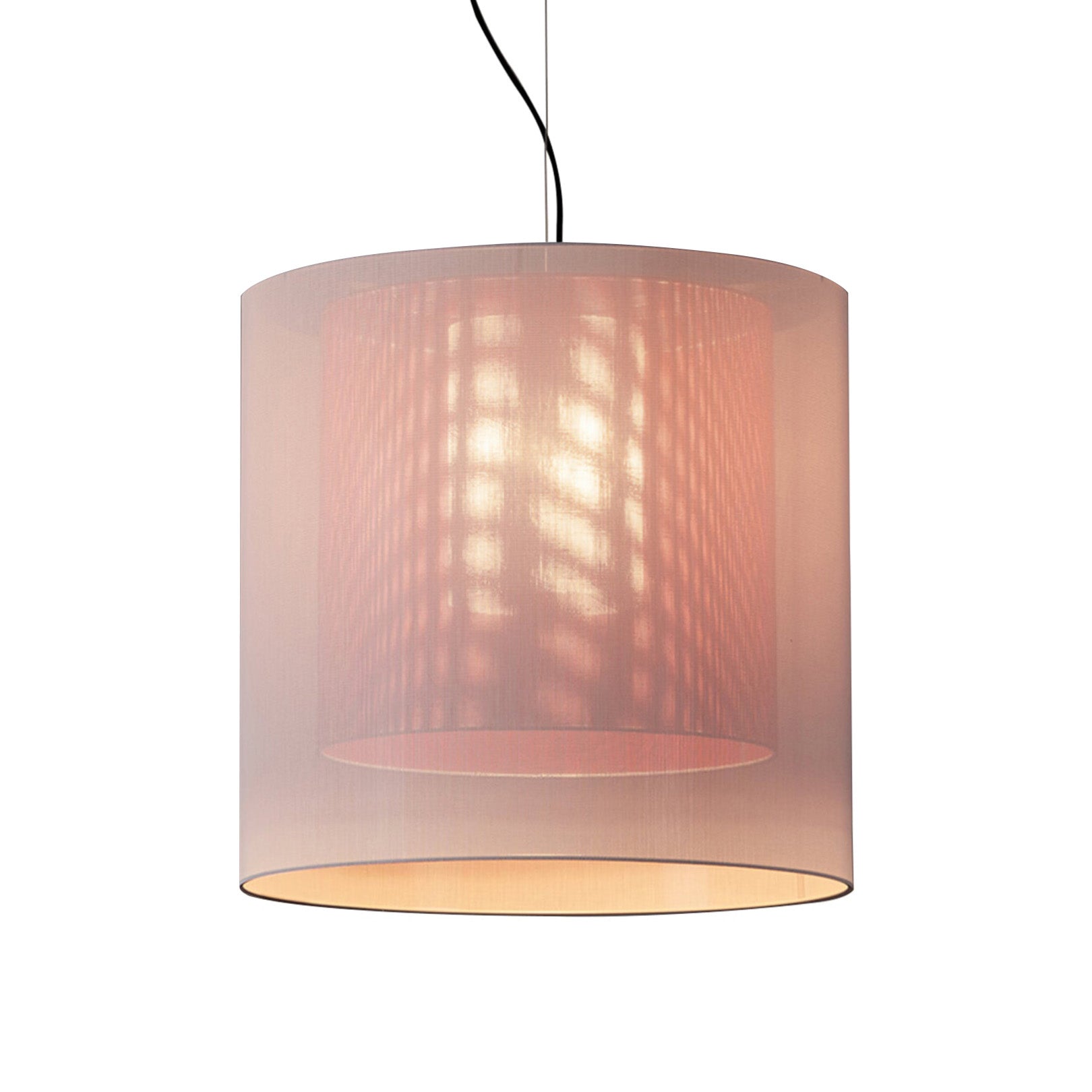 Moaré Pendant Lamp: Extra Large (Double Shade) + White + Red
