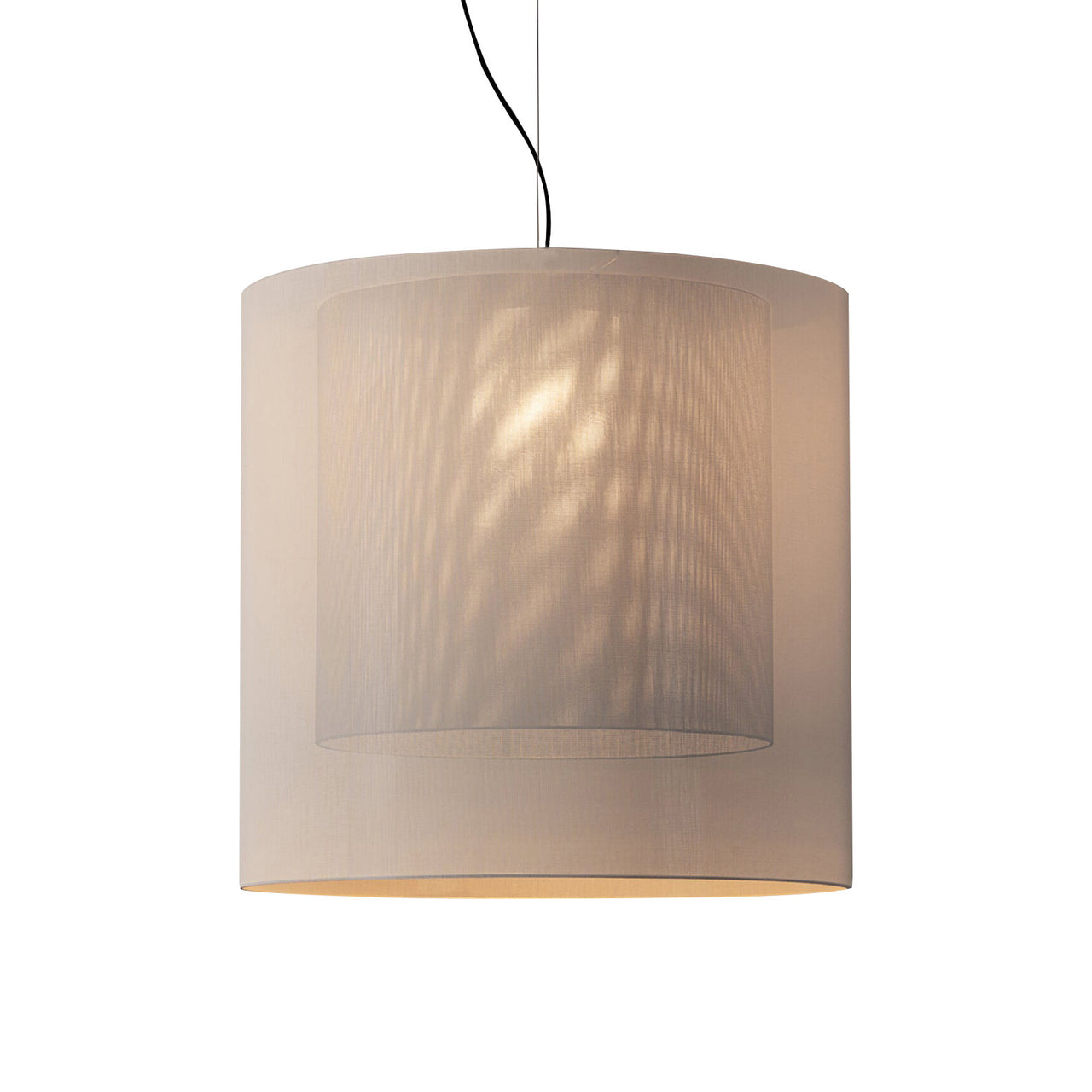 Moaré Pendant Lamp: Extra Large (Double Shade) + White + Grey