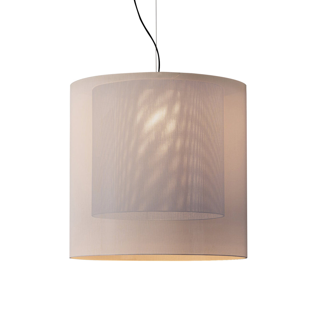 Moaré Pendant Lamp: Extra Large (Double Shade) + White + Black