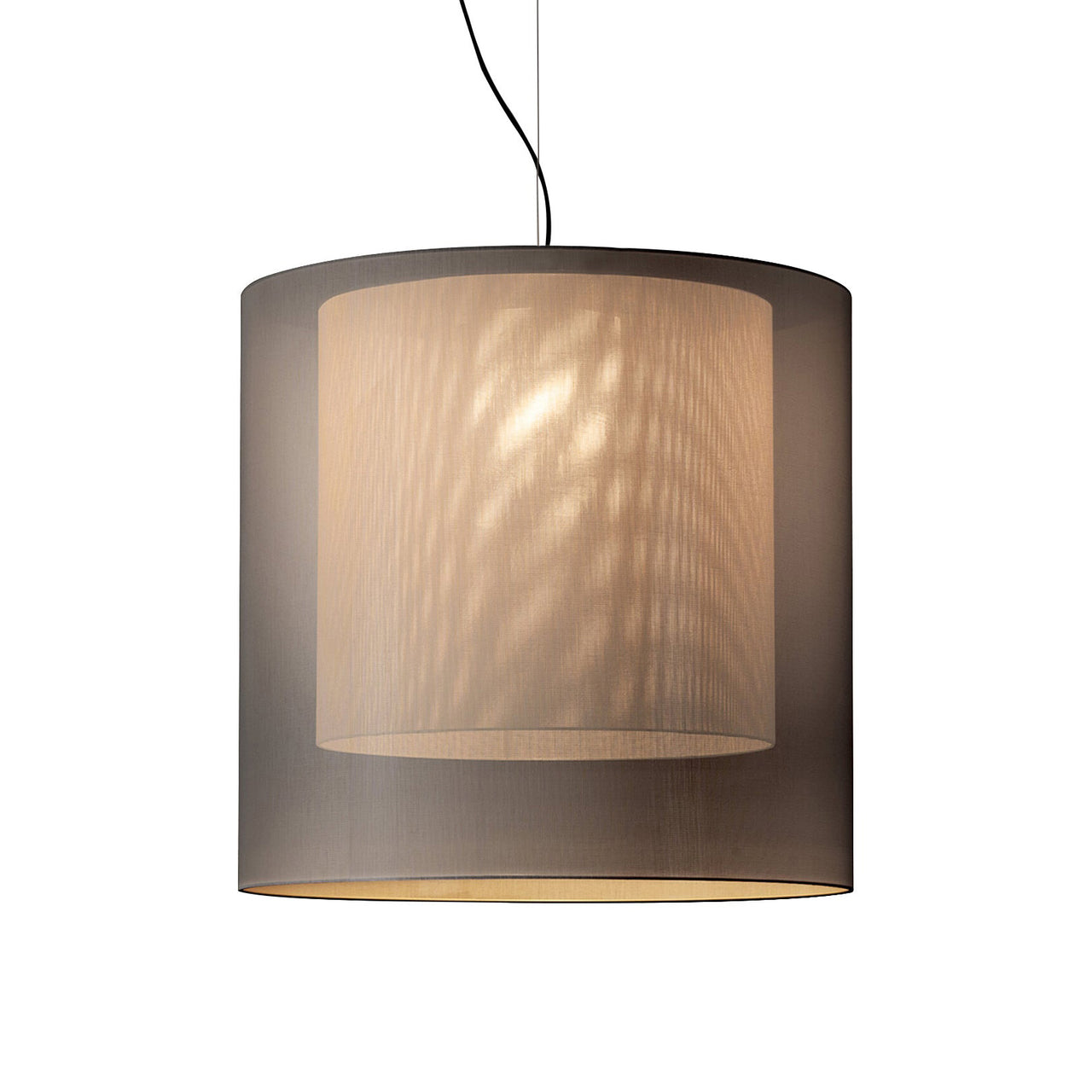 Moaré Pendant Lamp: Extra Large (Double Shade) + Grey + White