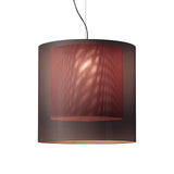 Moaré Pendant Lamp: Extra Large (Double Shade) + Grey + Red