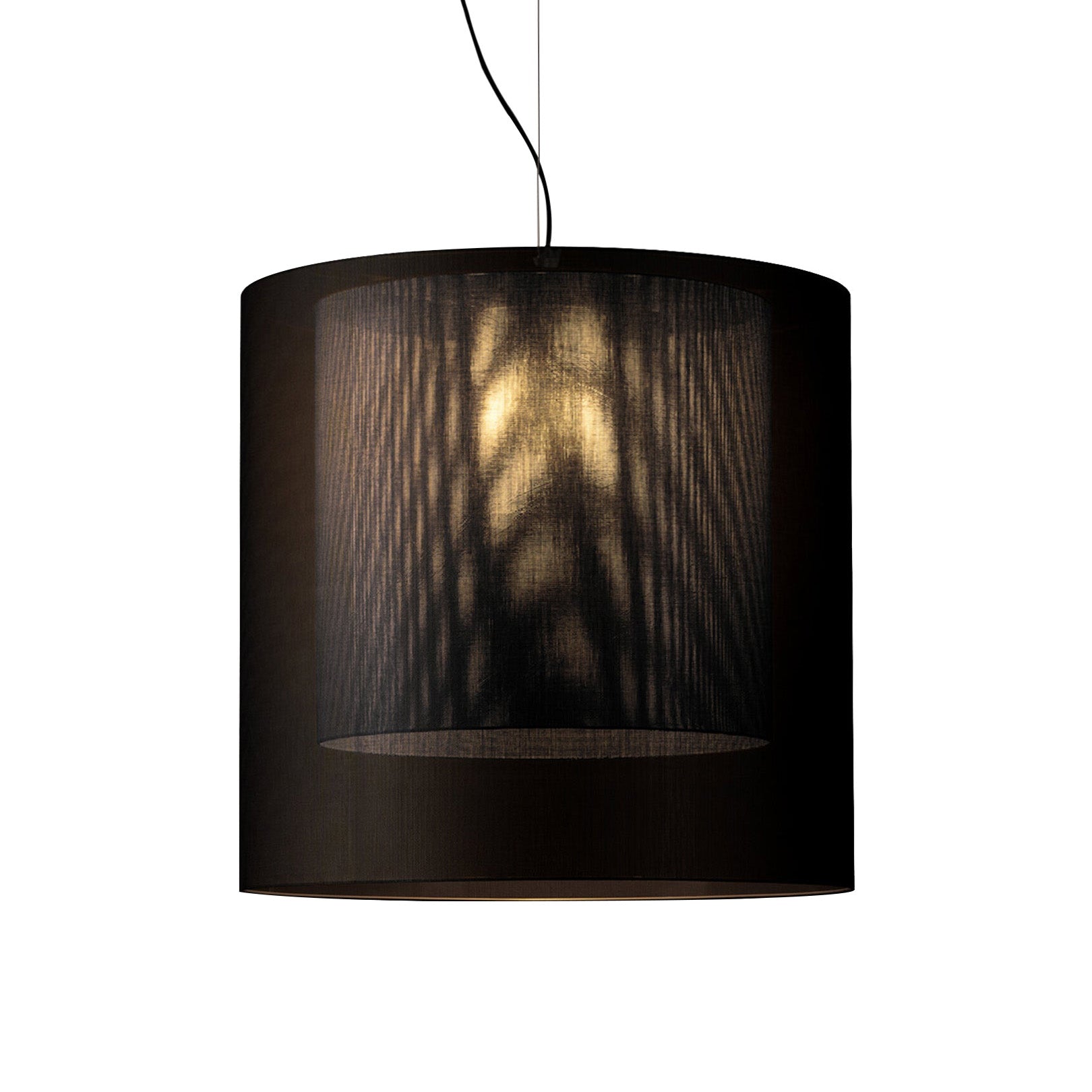 Moaré Pendant Lamp: Extra Large (Double Shade) + Black + Grey