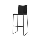 Chairik 117 Bar Chair: Sled Base + Black Plastic + Powder Coated Black