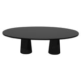 Container Oval Table: Large + Cable Feed + Black Stained + Black