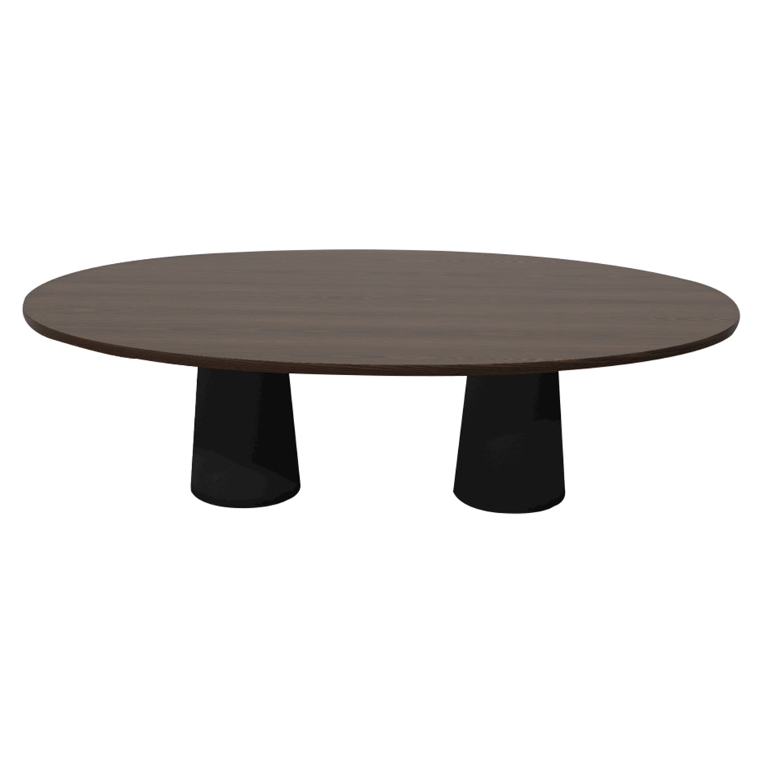 Container Oval Table: Large + Cable Feed + Cinnamon Stained + Black