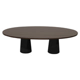 Container Oval Table: Large + Cable Feed + Cinnamon Stained + Black