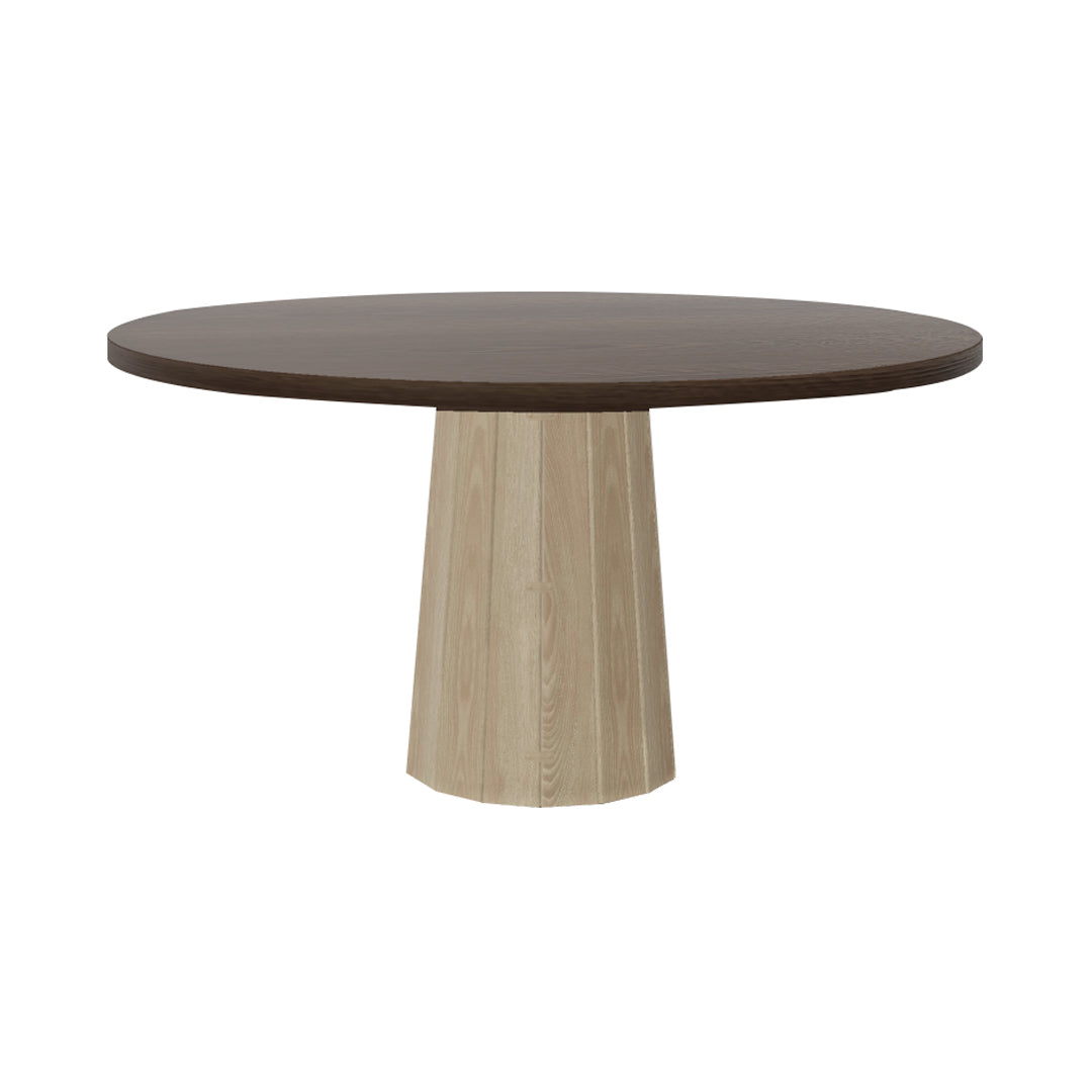 Container Round Table: Large + Bodhi Cover + Cinnamon Stained + White Wash